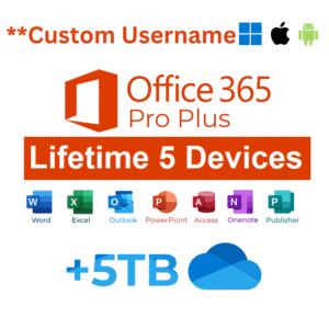 Office 365 Pro Plus Lifetime Custom Username For 5 Devices (PC/Mac)